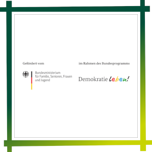 Demokratie Leben - Logo mit Hintergrund
